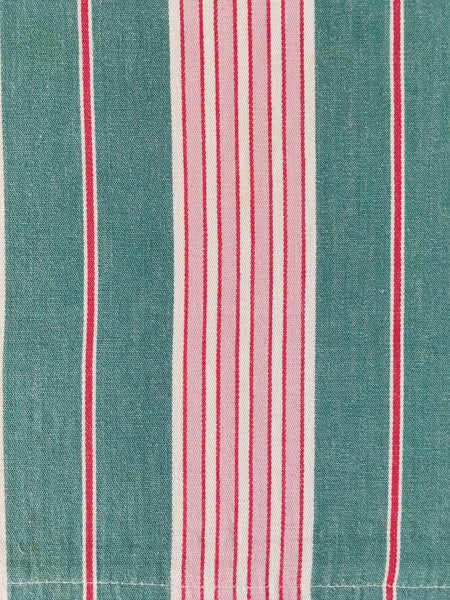 Ticking in green and pink stripes. Spain c.1940 - Lot of 2 pieces