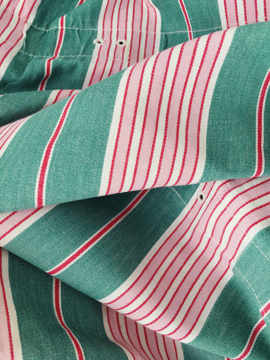 Ticking in green and pink stripes. Spain c.1940 - Lot of 3 pieces