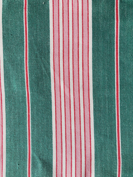 Ticking in green and pink stripes. Spain c.1940 - Lot of 2 pieces