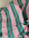 Ticking in green and pink stripes. Spain c.1940 - Lot of 2 pieces