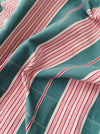 Ticking in green and pink stripes. Spain c.1940 - 133×190 cm