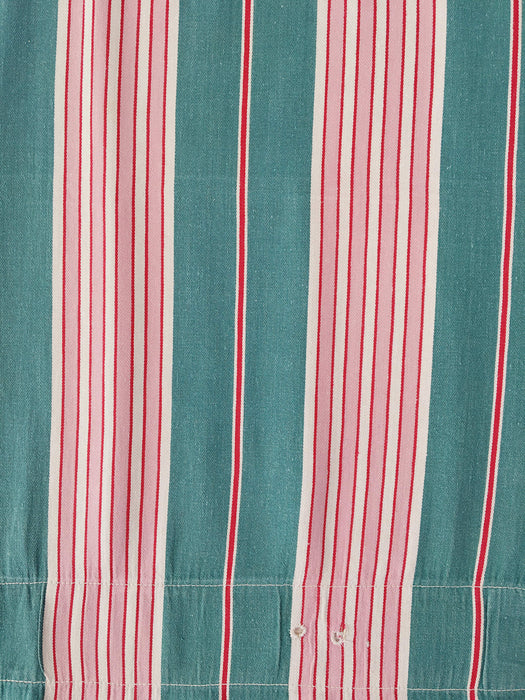 Green Stripes Antique European Ticking Fabric Recovered Panels REC-RA-VERDE-001S - Ticking Depot