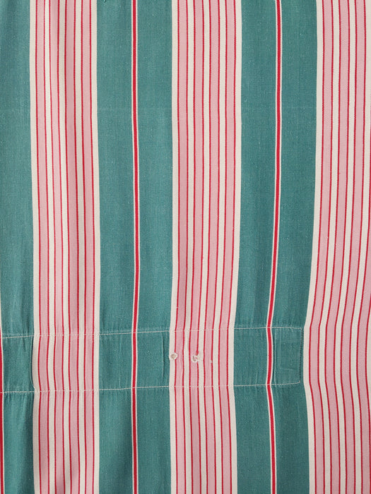 Ticking in green and pink stripes. Spain c.1940 - 133×190 cm