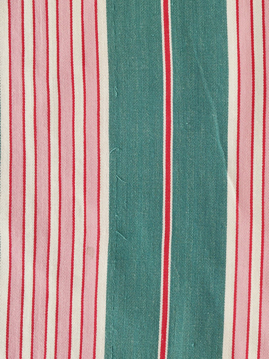 Ticking in green and pink stripes. Spain c.1940 - Lot of 2 pieces