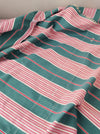 Ticking in green and pink stripes. Spain c.1940 - Lot of 2 pieces