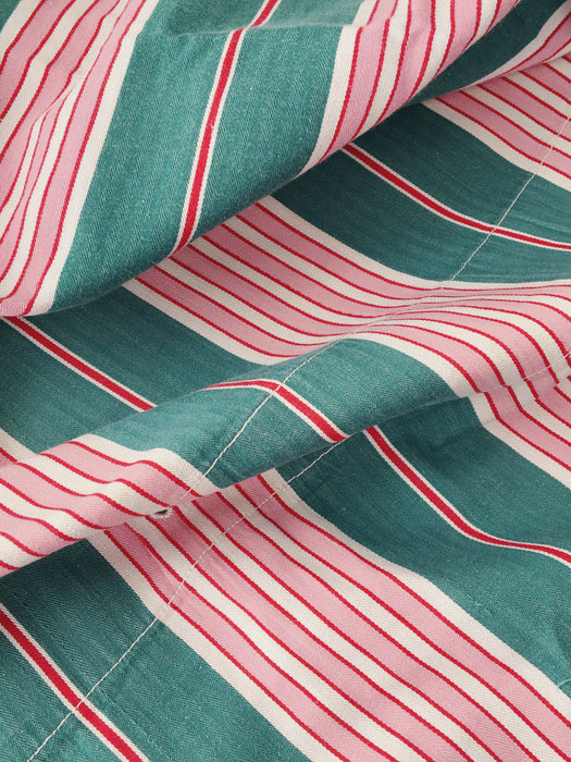 Ticking in green and pink stripes. Spain c.1940 - Lot of 2 pieces