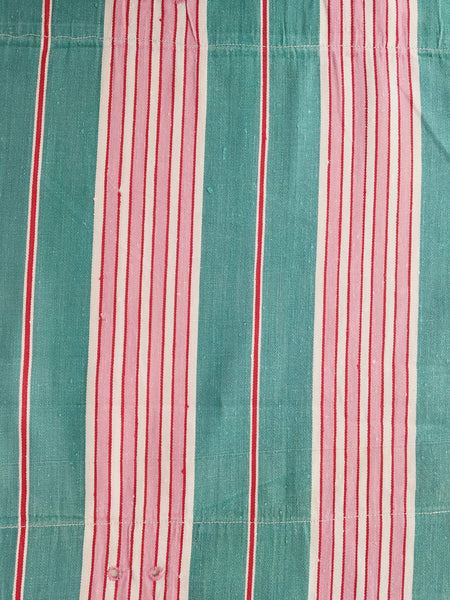 Green Stripes Antique European Ticking Fabric Recovered Panels REC-RA-VERDE-001U - Ticking Depot