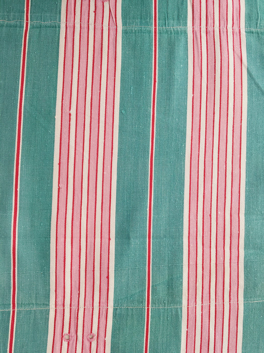 Ticking in green and pink stripes. Spain c.1940 - Lot of 2 pieces
