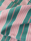 Ticking in green and pink stripes. Spain c.1940 - 200×168 cm