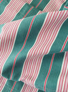 Ticking in green and pink stripes. Spain c.1940 - 200×168 cm