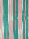 Ticking in green and pink stripes. Spain c.1940 - 200×168 cm