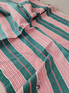 Ticking in green and pink stripes. Spain c.1940 - Lot of 2 pieces