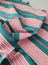 Ticking in green and pink stripes. Spain c.1940 - Lot of 2 pieces