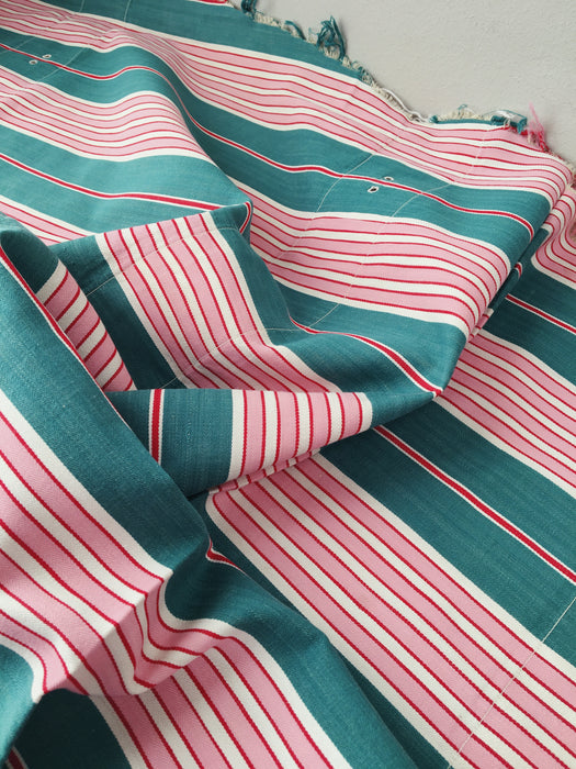 Ticking in green and pink stripes. Spain c.1940 - Lot of 2 pieces