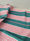 Ticking in green and pink stripes. Spain c.1940 - Lot of 2 pieces
