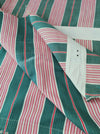Ticking in green and pink stripes. Spain c.1940 - Lot of 2 pieces