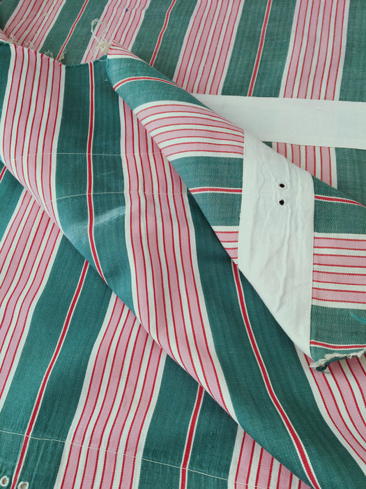 Ticking in green and pink stripes. Spain c.1940 - Lot of 2 pieces