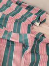 Ticking in green and pink stripes. Spain c.1940 - Lot of 2 pieces