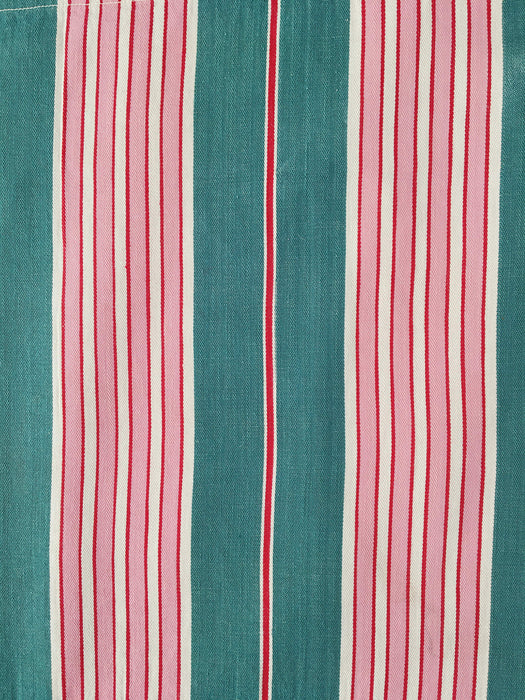 Green Stripes Antique European Ticking Fabric Recovered Panels REC-RA-VERDE-001W - Ticking Depot