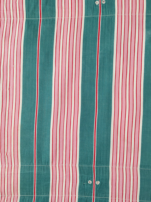 Ticking in green and pink stripes. Spain c.1940 - Lot of 2 pieces