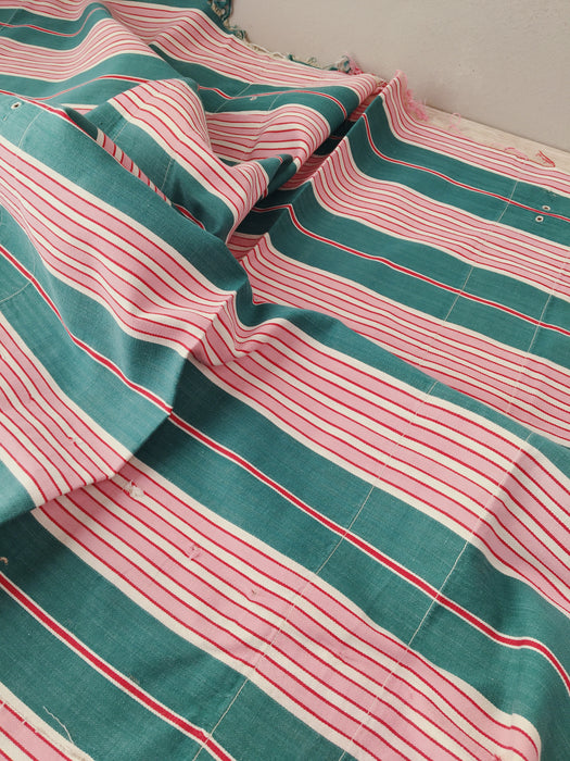 Ticking in green and pink stripes. Spain c.1940 - Lot of 2 pieces