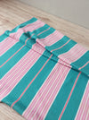 Ticking in bright green and pink stripes. Spain c.1940 - Lot of 2 pieces