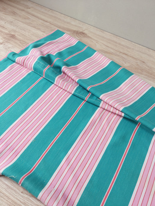 Ticking in bright green and pink stripes. Spain c.1940 - Lot of 2 pieces