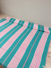 Ticking in bright green and pink stripes. Spain c.1940 - Lot of 2 pieces