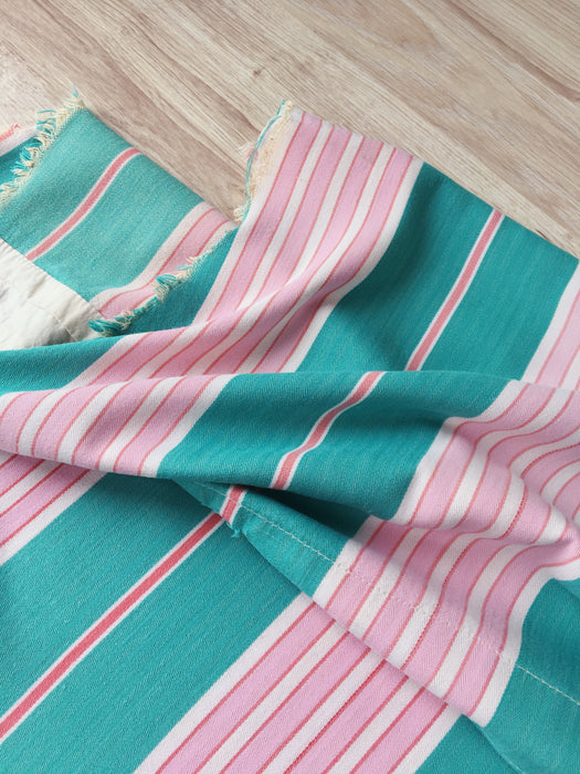 Ticking in bright green and pink stripes. Spain c.1940 - Lot of 2 pieces