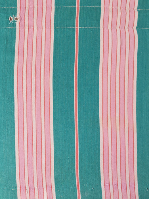 Ticking in bright green and pink stripes. Spain c.1940 - Lot of 2 pieces