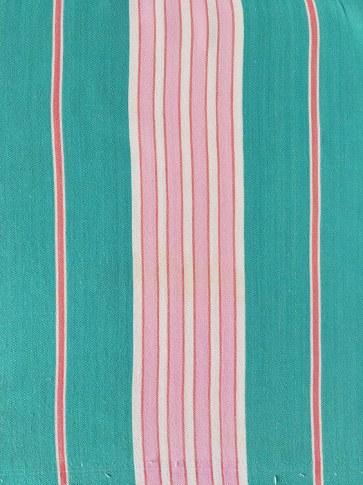 Ticking in bright green and pink stripes. Spain c.1940 - Lot of 2 pieces