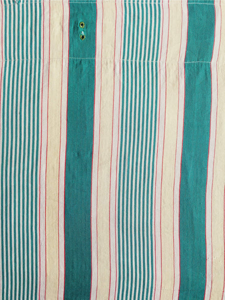 Green Stripes Antique European Ticking Fabric Recovered Panels REC-RA-VERDE-003 - Ticking Depot