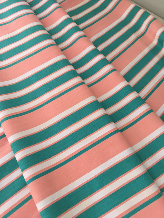 Ticking in green and orange stripes. Spain c.1940 - 119 cm × 3.86 meters