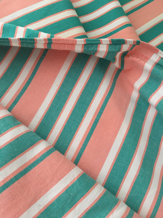 Ticking in green and orange stripes. Spain c.1940 - 119 cm × 3.86 meters