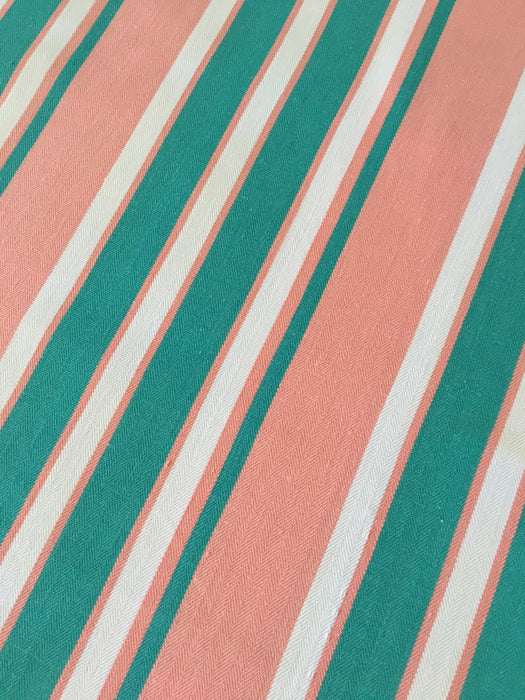 Ticking in green and orange stripes. Spain c.1940 - 119 cm × 3.86 meters
