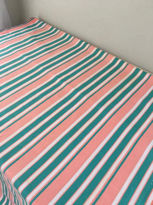 Ticking in green and orange stripes. Spain c.1940 - 119 cm × 3.86 meters