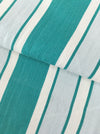 Ticking in green, white and gray stripes. Spain c.1940 - Lot of 2 pieces