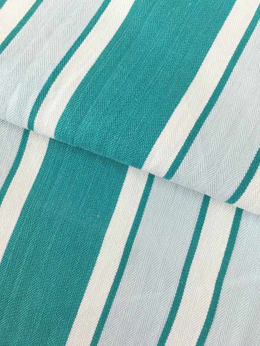 Ticking in green, white and gray stripes. Spain c.1940 - Lot of 2 pieces