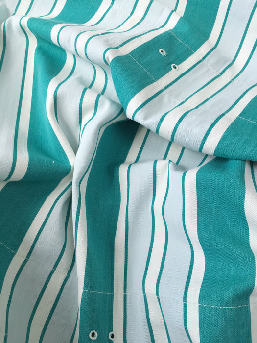 Ticking in green, white and gray stripes. Spain c.1940 - Lot of 2 pieces