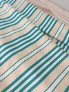 Ticking in green and beige stripes. Spain c.1940 - 118 cm × 3.78 meters