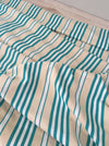 Ticking in green and beige stripes. Spain c.1940 - 118 cm × 3.78 meters