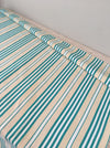 Ticking in green and beige stripes. Spain c.1940 - 118 cm × 3.78 meters