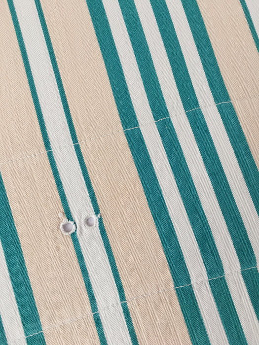 Ticking in green and beige stripes. Spain c.1940 - 138×46 cm