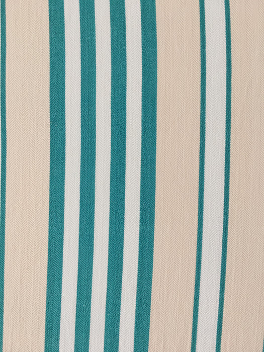 Ticking in green and beige stripes. Spain c.1940 - 138×46 cm