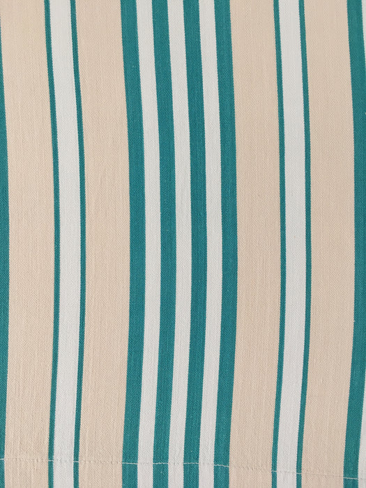 Ticking in green and beige stripes. Spain c.1940 - 138×46 cm