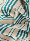 Ticking in green and beige stripes. Spain c.1940 - 138×46 cm