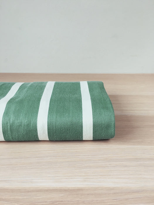 Ticking in olive green and white stripes. Spain c.1960 - Lot of 2 pieces