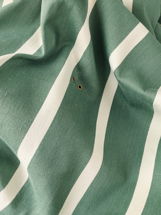 Ticking in olive green and white stripes. Spain c.1960 - Lot of 2 pieces