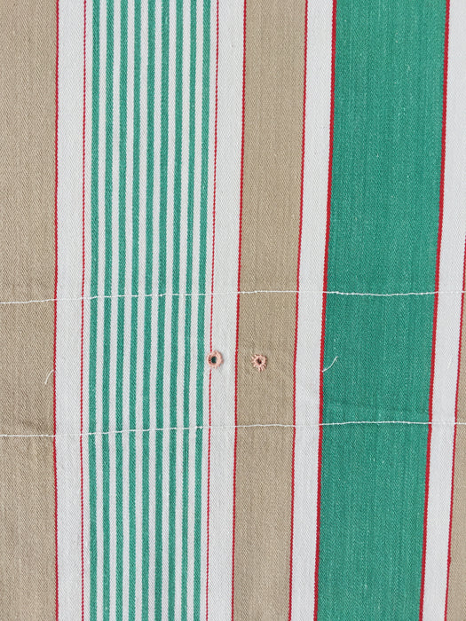 Ticking in green, beige and white stripes. Spain c.1950 - Lot of 3 pieces