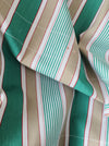 Ticking in green, beige and white stripes. Spain c.1950 - Lot of 3 pieces